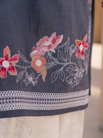 Grey Embroidered Stitched Suit Set