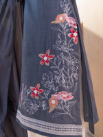 Grey Embroidered Stitched Suit Set