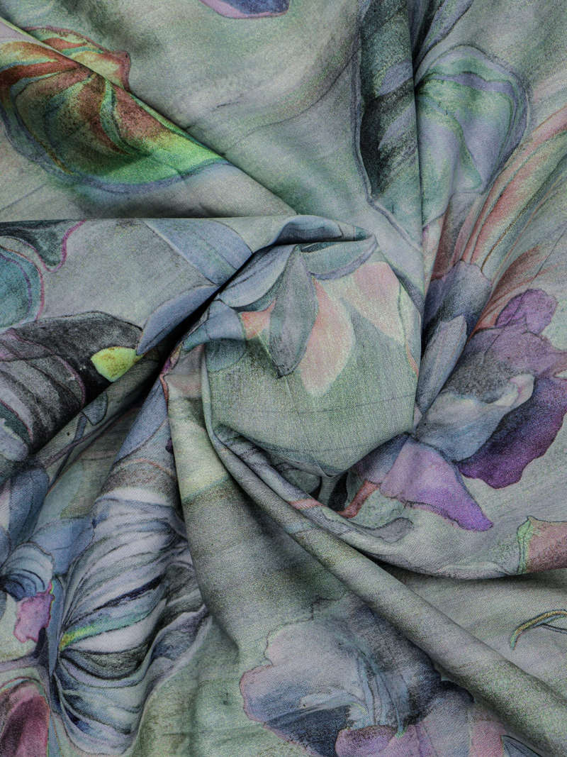 Pastel Green Matching Printed Unstitched Suit 2 Pc set