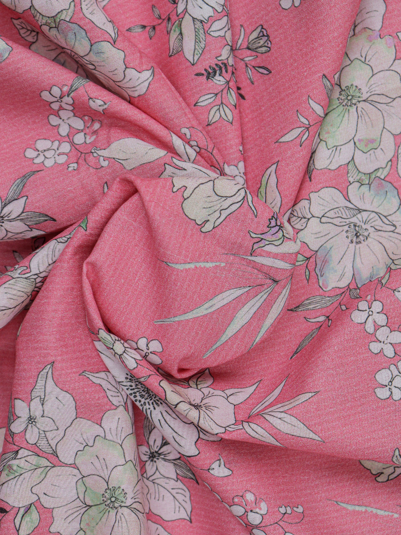 Rose Matching Printed Unstitched Suit 2 Pc set