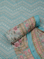 Sea-Green Embroidered Unstitched Suit Set