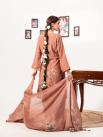 Banglori Tussar Printed Handwork Unstitched Suit Set