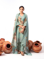 Gucci Silk Printed Handwork Unstitched Suit Set