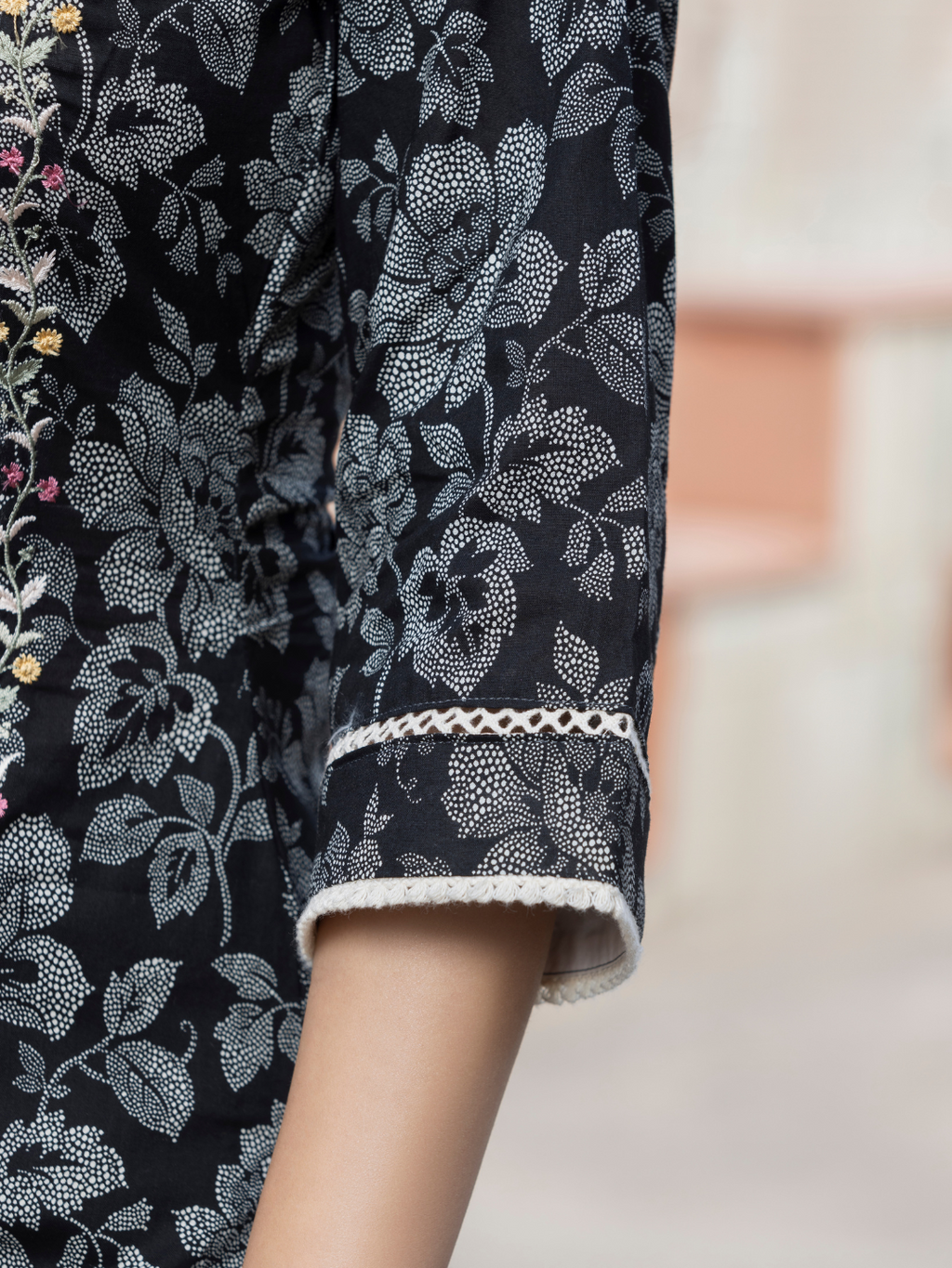 Glace Cotton Embroidered Unstitched Suit Set