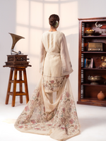 Organza Embroidered Handwork Unstitched Suit Set