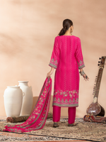 Pink Soft Muslin Printed Unstitched Suit Set