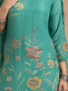Pine Green Soft Muslin Printed Unstitched Suit Set