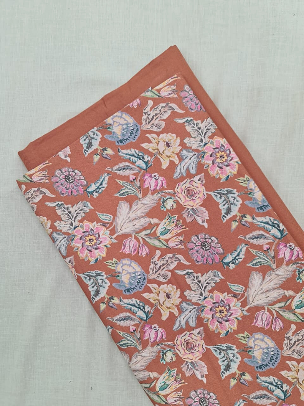Light Rust Cottswool Matching Printed 2-Piece Suit Set