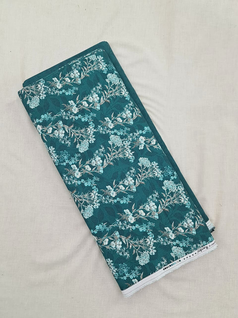 Deep Teal Cottswool Matching Printed 2-Piece Suit Set