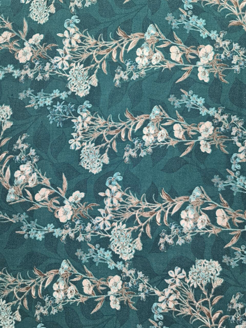 Deep Teal Cottswool Matching Printed 2-Piece Suit Set