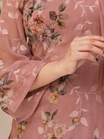 Pink Sequins Embroidered Organza Party Wear Unstitched Suit Set