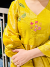 Saffron Multihead-Embroidered Silk Unstitched Suit Set