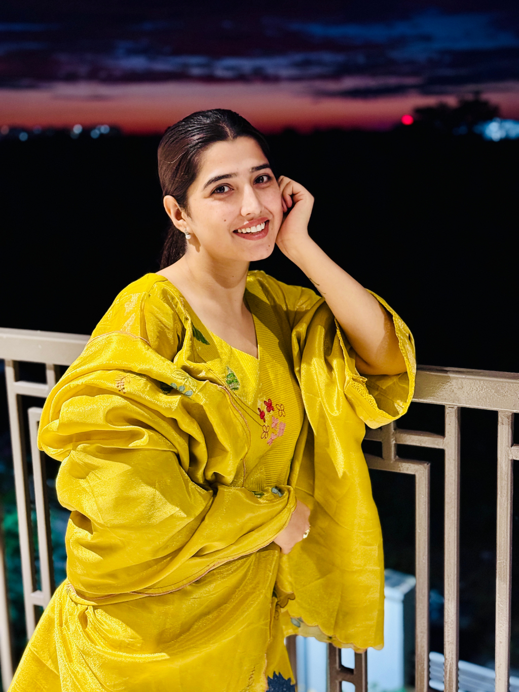 Saffron Multihead-Embroidered Silk Unstitched Suit Set