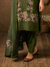 Printed Green Cottswool Embroidered Unstitched Suit Set