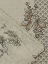 Beige Embroidered Banglori Silk Party Wear Unstitched Suit Set