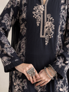 Cottswool Black Printed Embroidered Unstitched Suit Set