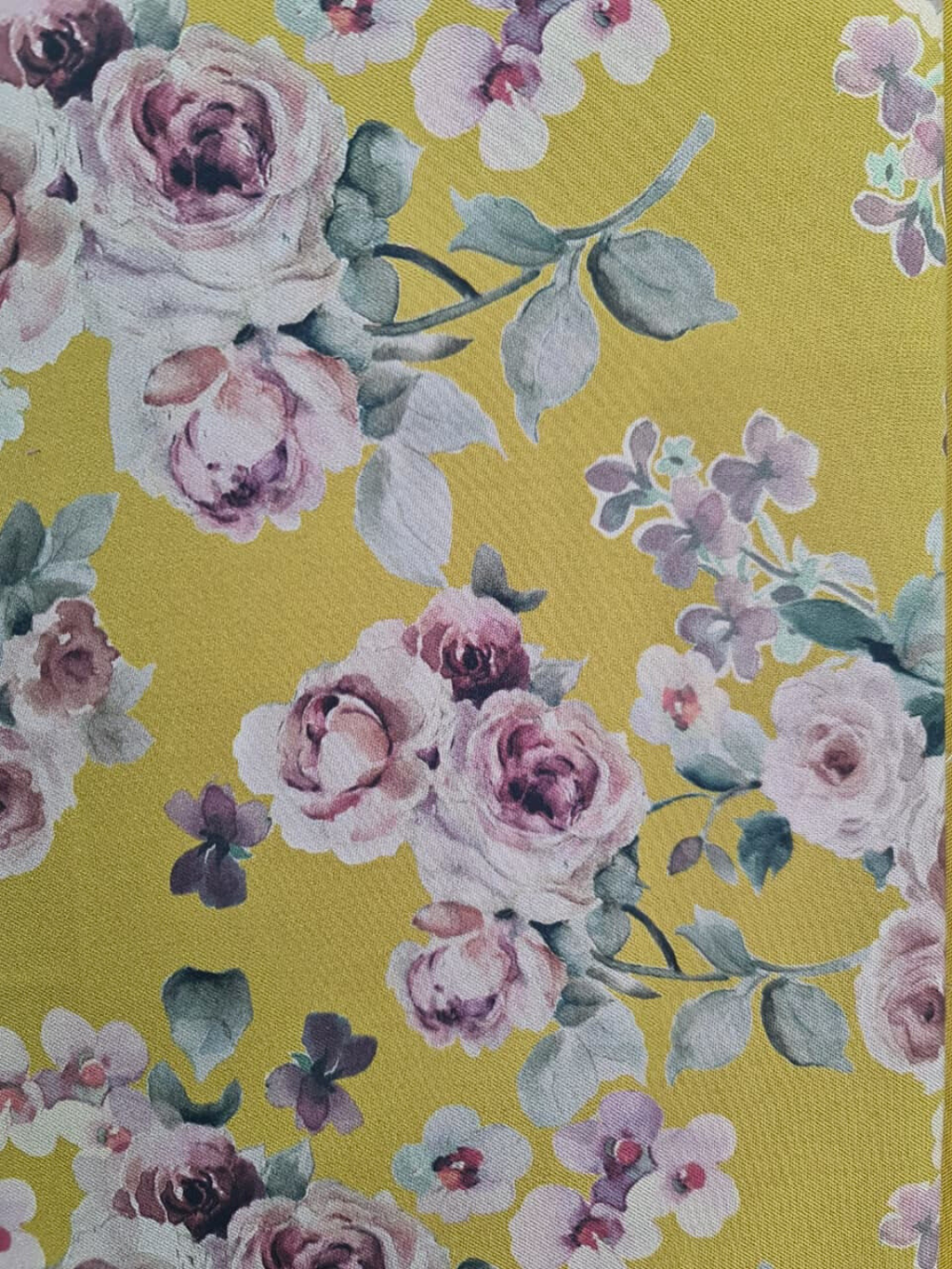 Yellow Cottswool Matching Printed 2-Piece Suit Set