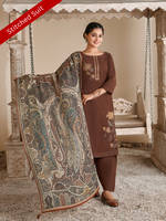 Moocha Corduroy Printed Patch & Hand Work Stitched Suit Set