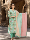 Glace Cotton Floral Print Unstitched Suit Set