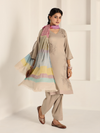 Ashen Beige Pure Wool Hand-Embroidered Unstitched Suit Set