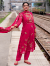 Organza Unstitched Suit Set with Intricate Patch & Aari Embroidery