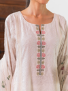 White Chikan Unstitched Suit Set