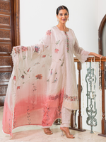 White Chikan Unstitched Suit Set