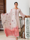 White Chikan Unstitched Suit Set