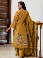 Muslin Printed Handwork Unstitched Suit Set