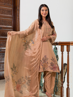 Banglori Silk Printed Handwork Unstitched Suit Set