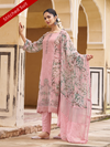 Pink Organza Printed & Sequin-Embroidered Stitched Suit Set